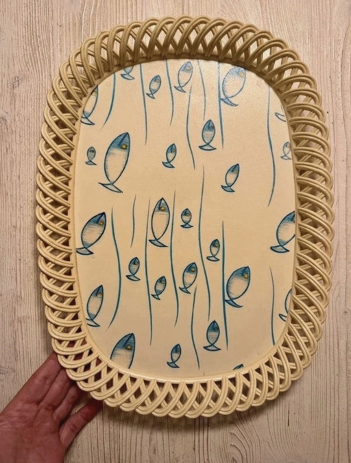 Vintage Dialene Better-Maid Tablett mit Fischen, 60er-70er Jahre