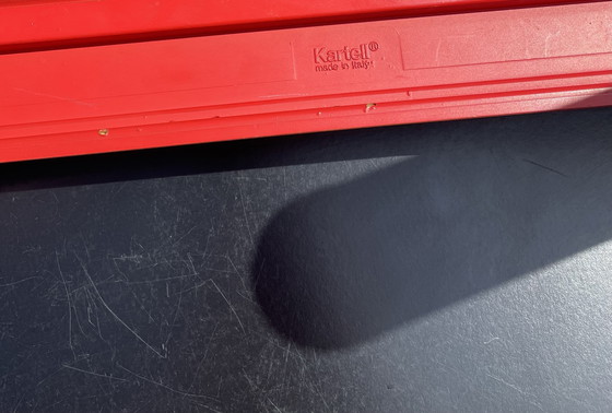 Image 1 of MASAYUKI MATSUKAZE & CENTROKAPPA DESIGN TEAM for Kartell table and two red chairs for children Sistema Scuola