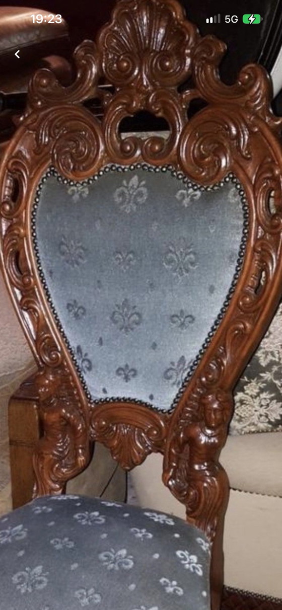 6 chaises de salle à manger baroques – Textile, Wood (photo 4 of 6)