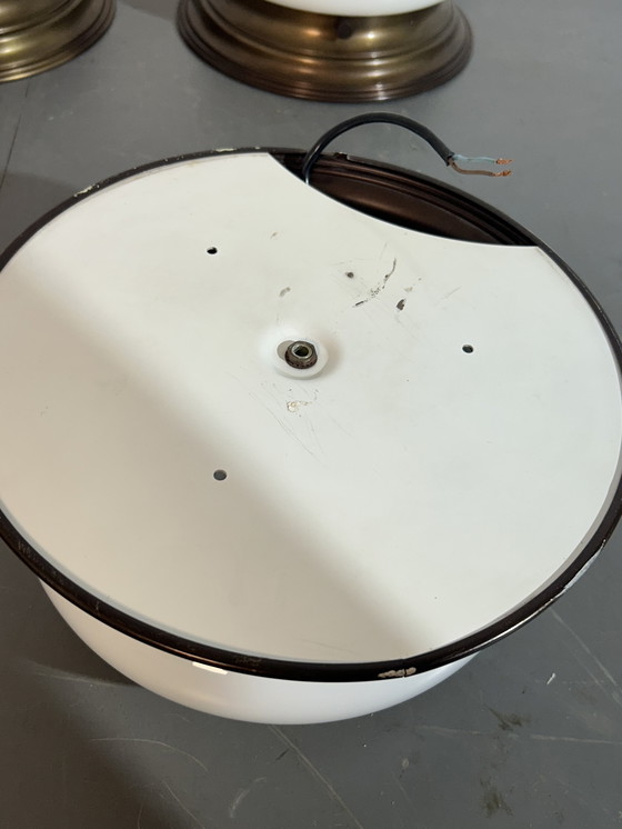 Image 1 of Sei lampade da soffitto in ottone del 1980