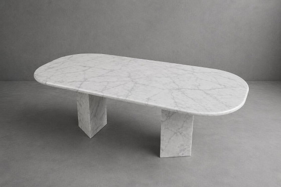 Solid Oval Marble Dining Table – Natural Stone Table – NDONI Natursteine (photo 3 of 13)