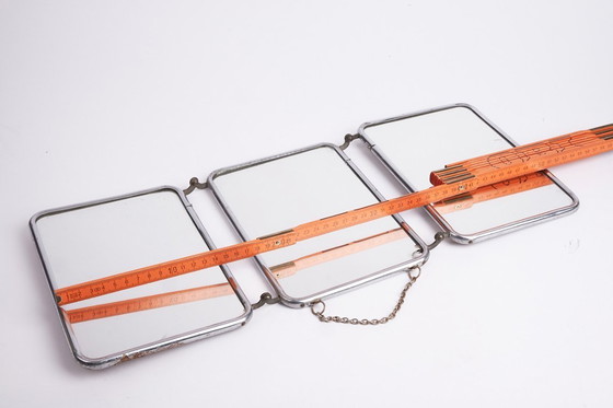 Image 1 of Specchio pieghevole trittico vintage