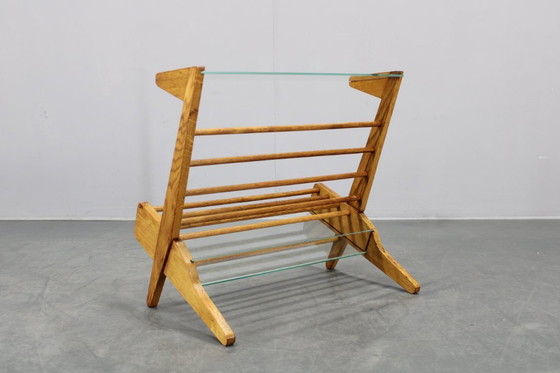 Image 1 of Scaffale / scaffale per libri in quercia del 1960 di ULUV, Cecoslovacchia