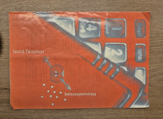 Image 1 of Telefono vintage Swatch Twinphone Deluxe in stile Memphis Pop Art anni '80, modello "Gutenberg".