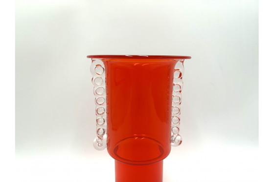 Image 1 of Vaso in vetro vintage rosso, vetreria Tarnów, Polonia, anni '70