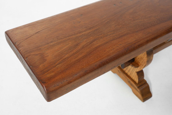 Image 1 of Très long banc de monastère en bois d'orme massif, France vers 1850 1850