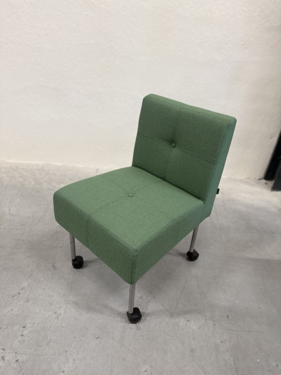 Image 1 of 10 Gelderland 7714 Button sedie su ruote Sedia di design in tessuto