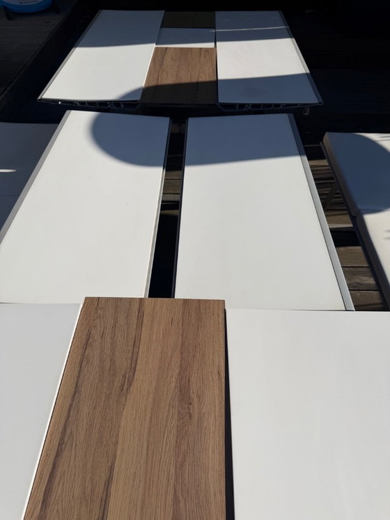 Exceptional extendable outdoor table + 2 stainless steel benches with marine upholstery - Design by (photo 9 of 12)