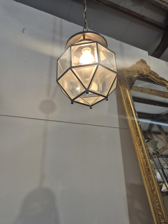 Amsterdam School Lantern with Cut Glass – Pendant lamps, Copper (photo 4 of 10)