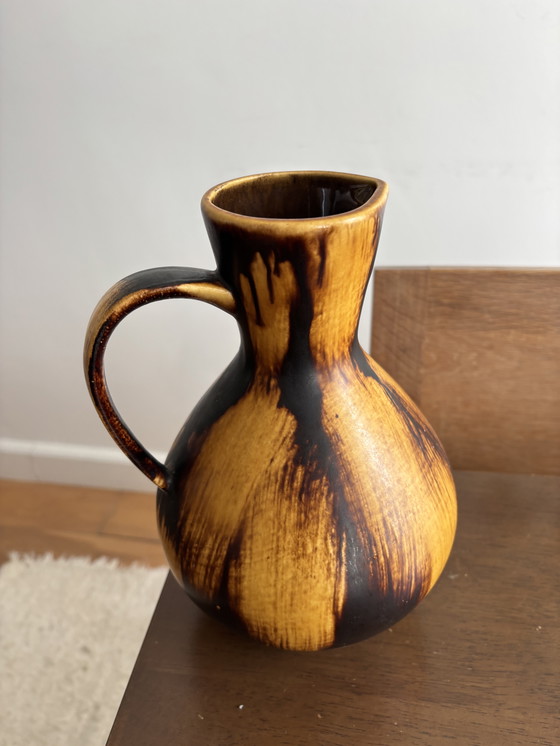 Image 1 of Vaso vintage marrone fatto a mano