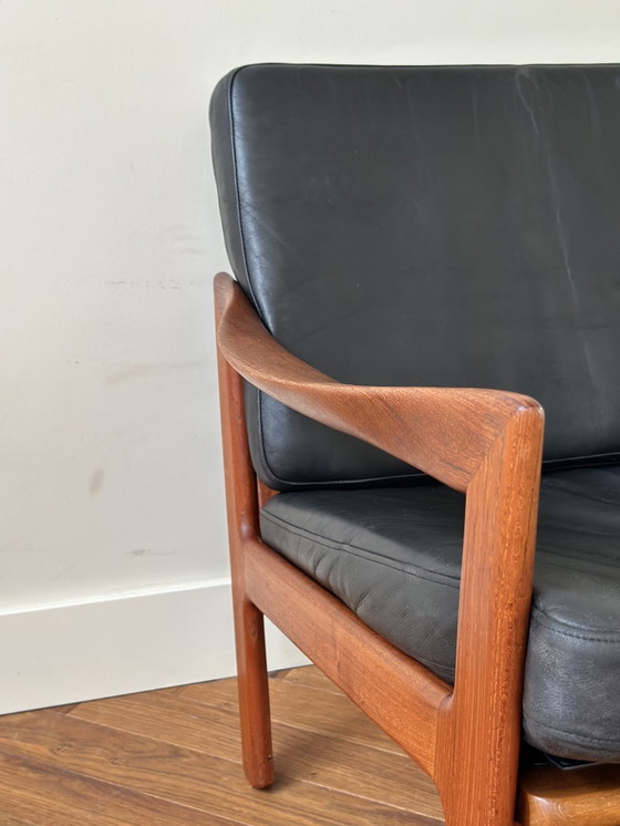 Image 1 of Vintage Deens Design fauteuil Illum Wikkelsø jaren 50/60/70