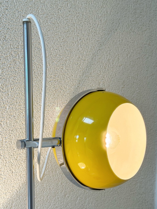 Lampe Vintage Eyeball Van Doorn Dutch Design Yellow Bollamp, Space Age Retro
