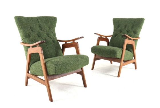 Poltrona vintage appena rivestita restaurata, Poltrone, Legno, Marrone (foto 16 di 18)