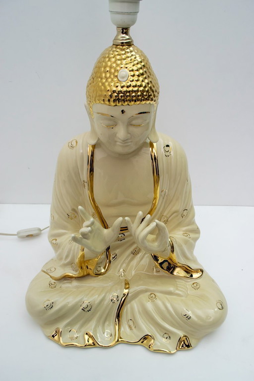 Mid-Century Modern Italian Porcelain Buddha Table Lamp by Zanotto, 1970s