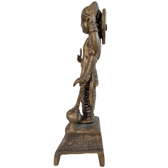 Estatua antigua de bronce de Vishnu del sur de la India, 20 cm – Esculturas, Bronze (photo 7 of 10)