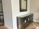 Prachtige design RvS dressoir met bijpassende spiegel 