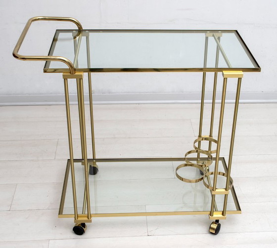 Image 1 of Mid-Century Modern Italienischer Messing-Barwagen, 1970er Jahre