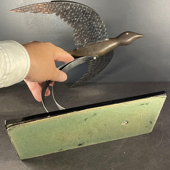 Art Deco Metall Bildhauerei eines Vogels, 1930er Jahre – Aluminium, polished steel (photo 11 of 15)