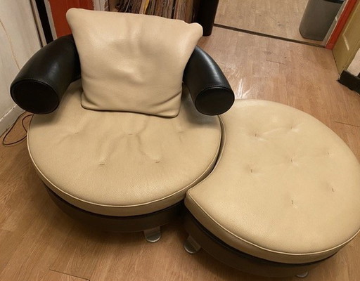 Vintage Set Van 1 Formenti Fauteuil Plus 1 Ottoman