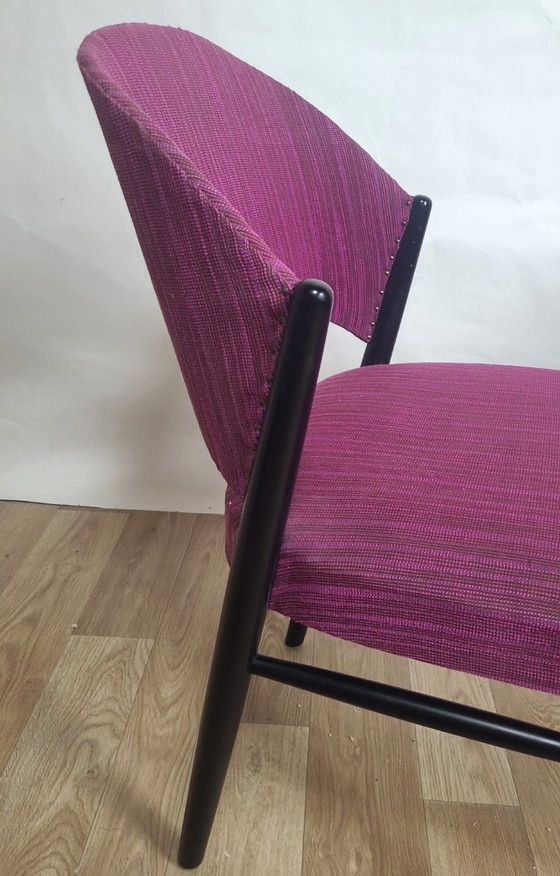 Image 1 of Set of 4 vintage purple fabric chairs