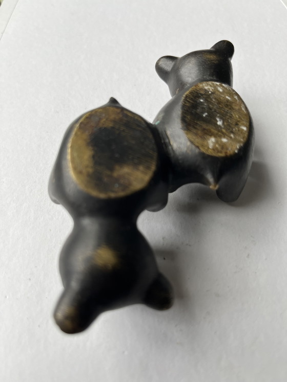 Image 1 of Vintage Walter Bosse bear bronze candle holder midcentury for Herta Baller