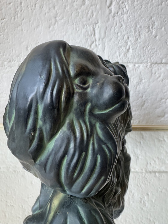 Image 1 of Cane pechinese, ceramica con patina bronzo, anni '60