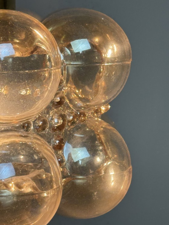 Image 1 of Mid-Century Bubble Glass Pendant Lamp by Helena Tynell for Glashütte Limburg, Germany, 1960s