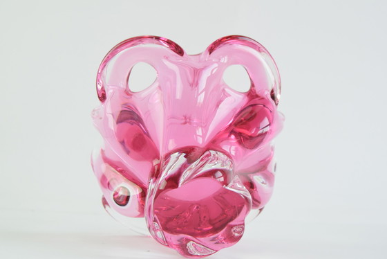 Image 1 of Cuenco de cesta de cristal artístico checo de mediados de siglo, de Josef Hospodka