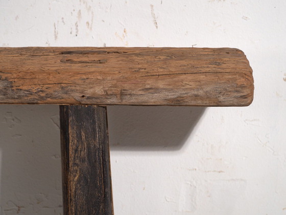 Antieke iepenhouten Bank, China, circa 1900, Bankjes, Rustic (foto 7 van 7)