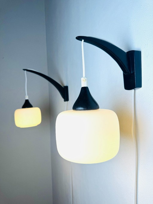 Ensemble d'appliques à un bras par Uno & Östen Kristiansson pour Luxus, Suède, 1960