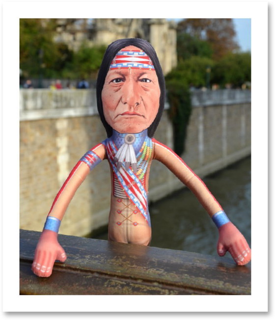 Image 1 of Sitting Bull Art Doll Collectible | Sitting Bull Gift for History Lovers | Sitting Bull Decor | Native American Home Decor