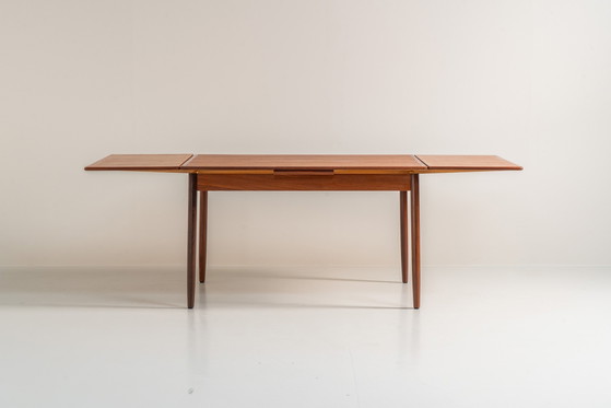Table à manger danoise extensible en teck, années 1960. – Tables de salle à manger, Wood, Vintage (photo 3 of 11)