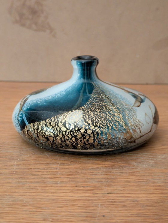 Image 1 of Vaso in vetro soffiato multistrato con inclusioni d'oro, laboratorio di Biot, firmato JM OPERTO