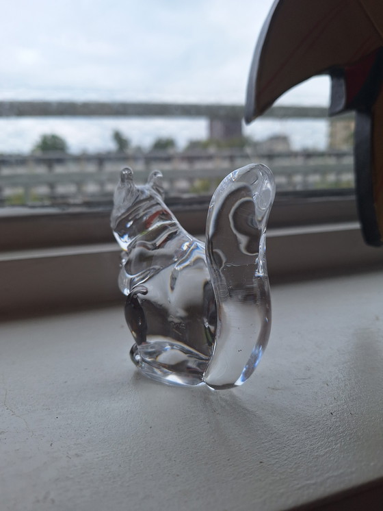 Image 1 of Fermacarte scoiattolo in cristallo vintage di Hadeland Norway