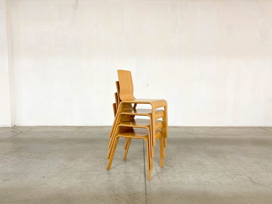 Image 1 of Bamboo Dining Set Table and Chairs by Henrik Tjaerby for Artek Studio, Set of 5