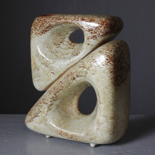 Roberto Rigon & Bertoncello Ceramiche - Free Form Double Body Vase Italy 1970s – vazen, Mid Century Modern