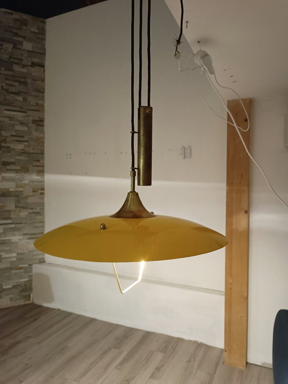 Saliscendi counterweight pendant lamp, Italy, 1960s – Brass, Metal (photo 13 of 16)
