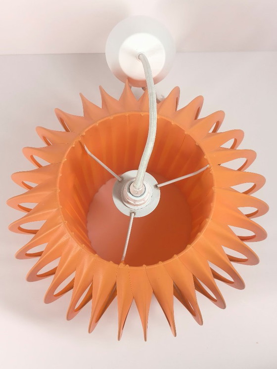 Vintage Hanglamp - Nederlands Design - Oranje - Space Age (photo 7 of 8)