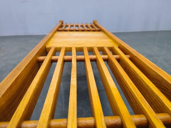 Image 1 of Set van 3 esdoornhouten plantenstandaards uit het midden van de 20e eeuw, Tsjechoslowakije, jaren 70.