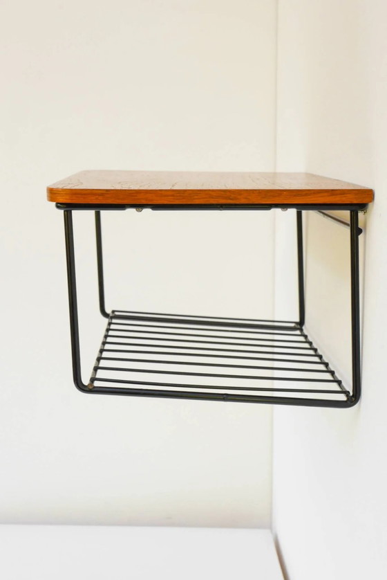 Vintage Zwevend Wandrek, Teak String Rack Jaren 60 Design – Scandinavian (photo 12 of 15)