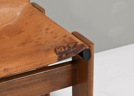Image 1 of 4x Chaises Monk en cuir cognac par Afra & Tobia Scarpa pour Molteni, Italie 1974