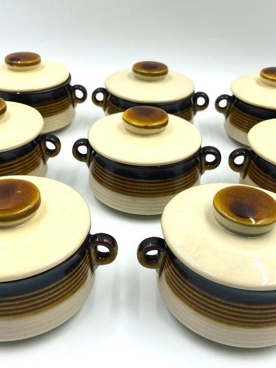 Set di 8 ramequin con coperchio in gres giapponese, Accessori da tavola, Ceramica, Crema, Vintage (foto 5 di 15)