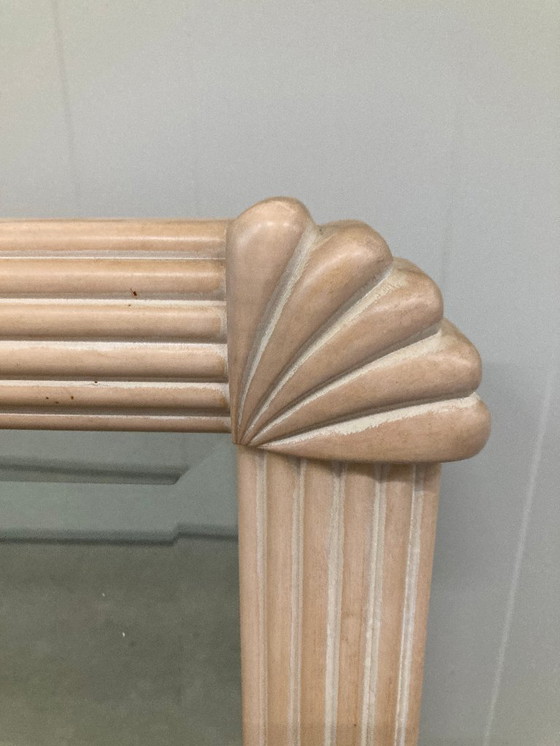 Image 1 of Grote vintage spiegel in art-decostijl, zalmkleur