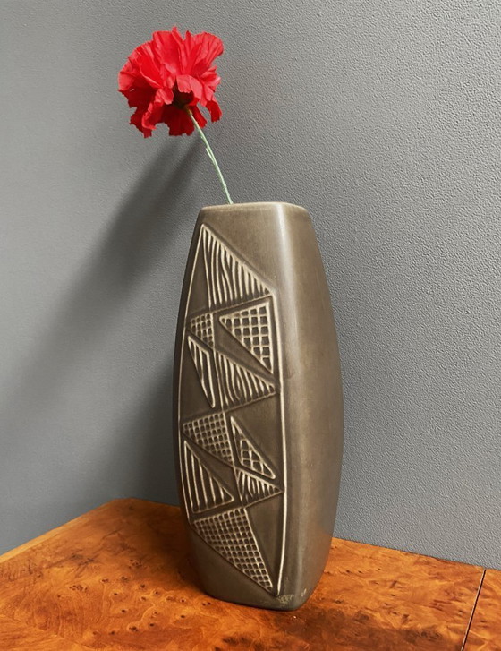 Image 1 of Deense grijze vaas van Holm Sørensen & Svend Aage Jensen, søholm keramiek