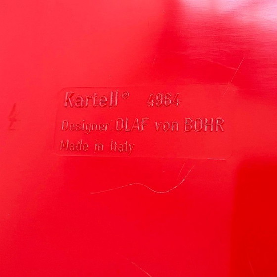 Image 1 of Cassettiera rossa a 5 cassetti, modello 4964, disegnata da Olaf Von Bohr per Kartell, anni '70.