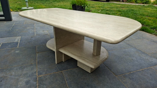 Mesa de centro vintage de travertino