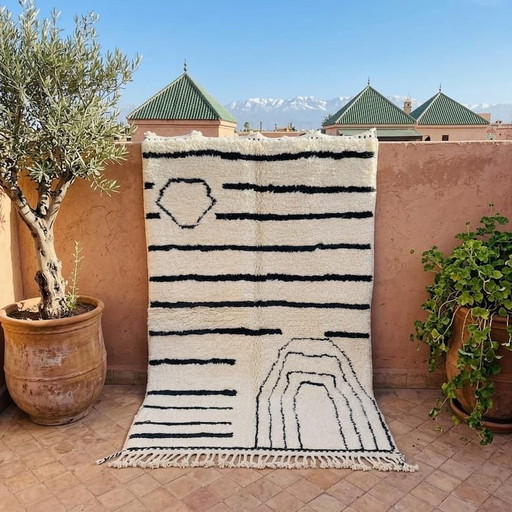Alfombra de auténtica lana pura de 140 x 260 cm. – Aime Té, vloerkleden en tapijten, Wool