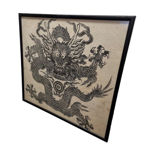 Aziatische draken schilderij op rijstpapier