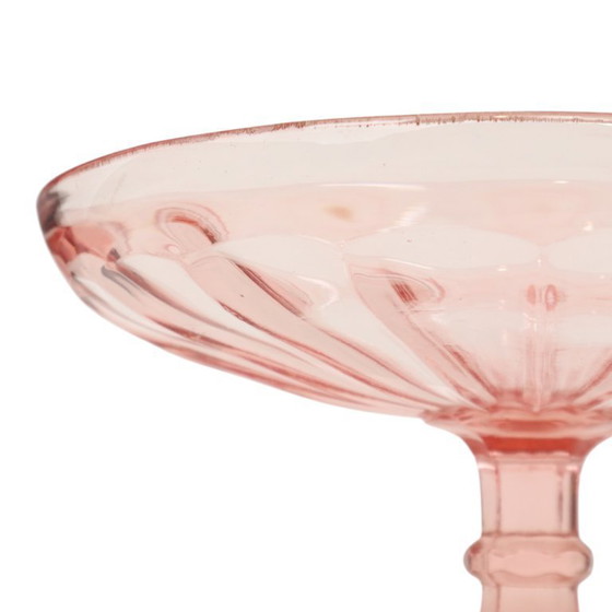 Image 1 of Art Deco Pink Fruit Bowl Rosaline