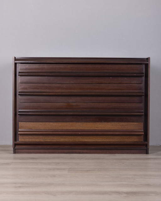 Vintage 1960s Italian-design wooden chest of drawers